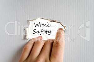 Work safety text concept