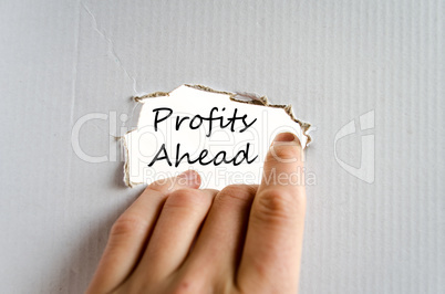 Profits ahead text concept