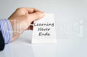 Learning never ends text concept