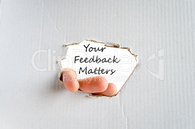 Your feedback matters text concept