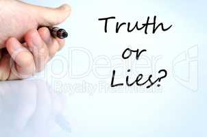 Truth or lies text concept