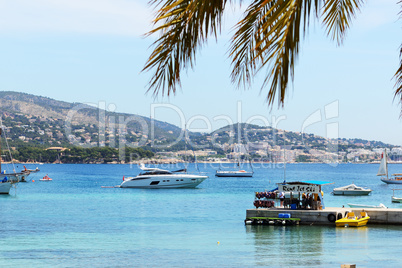 The shore and yachts on Mallorca island, Spain