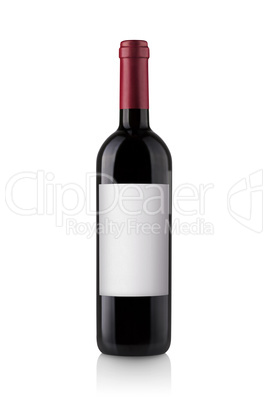 Rotwein Weinflasche mit Label Etikett