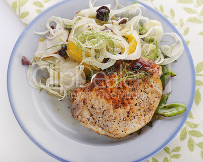 Pork Chops with Fennel Salad