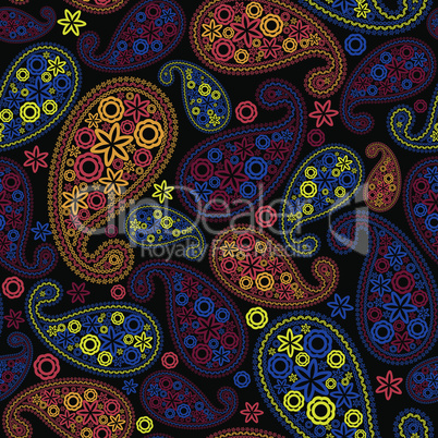 Multicolor Seamless Paisley Pattern