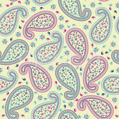 Multicolor Seamless Paisley Pattern