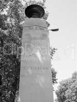 Black and white Memorial Gates in London