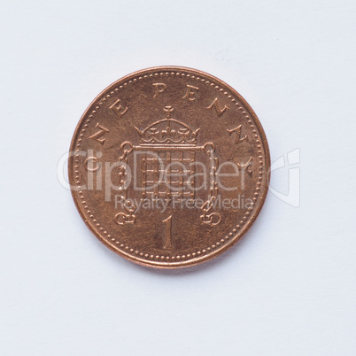 UK 1 penny coin