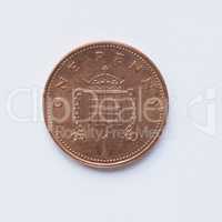 UK 1 penny coin