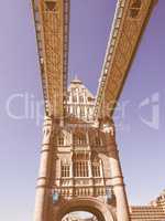 Retro looking Tower Bridge in London