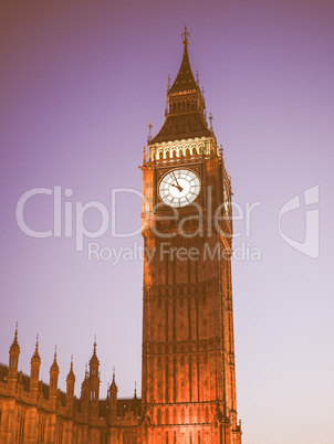 Retro looking Big Ben in London