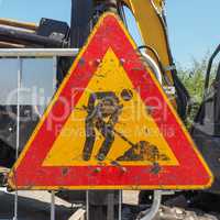 Road works sign