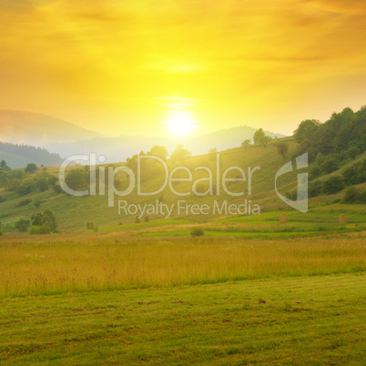 beautiful mountain landscape and sunrise