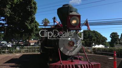Vintage steam locomotive at maui, hawaii