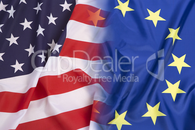 US flag vs. European Union flag