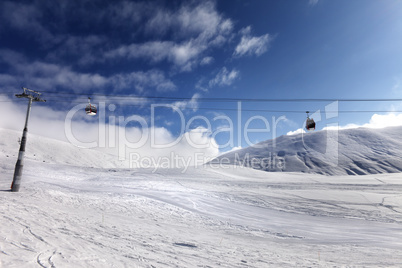 Gondola lift and ski slope