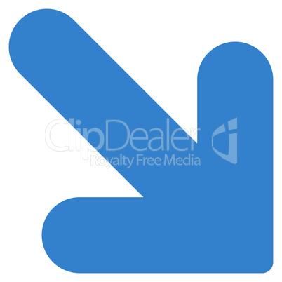 Arrow Down Right flat cobalt color icon