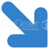 Arrow Down Right flat cobalt color icon