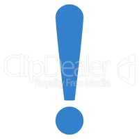 Exclamation Sign flat cobalt color icon