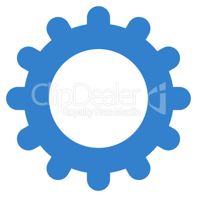 Gear flat cobalt color icon
