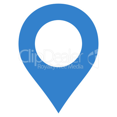 Map Marker flat cobalt color icon