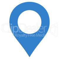 Map Marker flat cobalt color icon