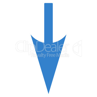 Sharp Down Arrow flat cobalt color icon