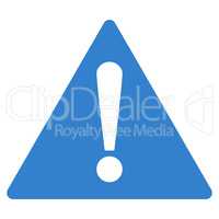Warning flat cobalt color icon