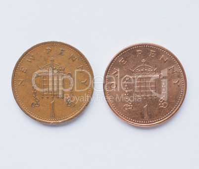 UK 1 penny coin