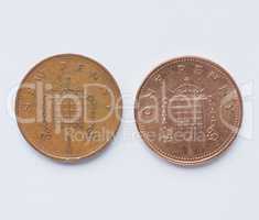 UK 1 penny coin