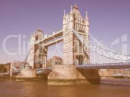 Retro looking Tower Bridge in London