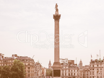 Retro looking Nelson Column in London