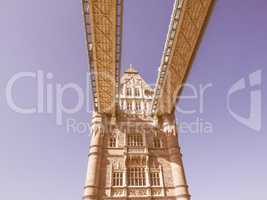 Retro looking Tower Bridge in London