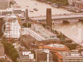 Retro looking Aerial view of London