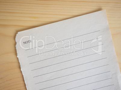 Blank note book page