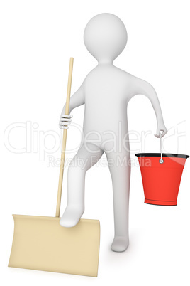 Illustrations character with snow shovel