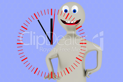 Illustrations character with clock