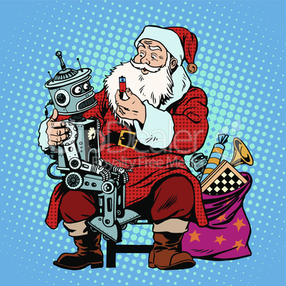Santa Claus gift robot battery