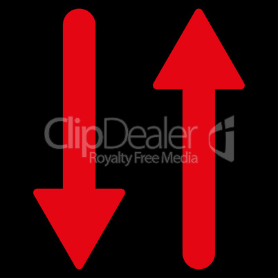 Arrows Exchange Vertical flat red color icon
