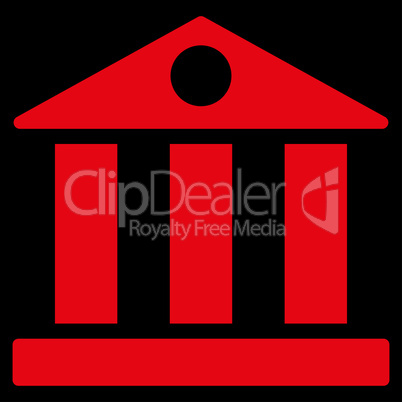Bank flat red color icon