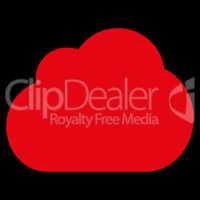 Cloud flat red color icon
