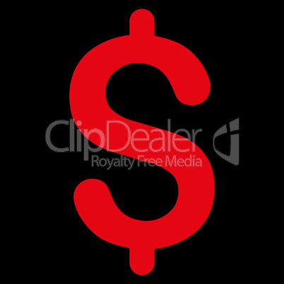 Dollar flat red color icon