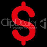 Dollar flat red color icon