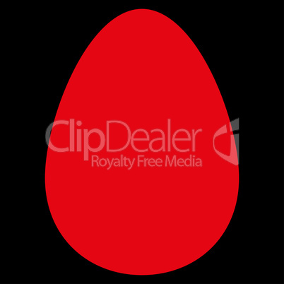 Egg flat red color icon