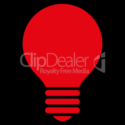 Electric Bulb flat red color icon