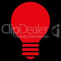Electric Bulb flat red color icon