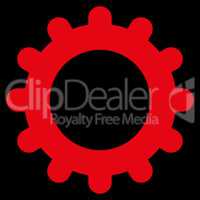 Gear flat red color icon