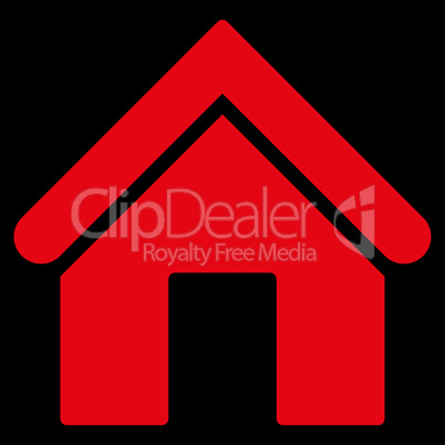 Home flat red color icon