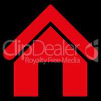 Home flat red color icon