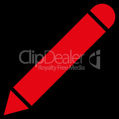 Pencil flat red color icon